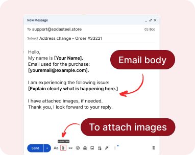 Screenshot showing email body