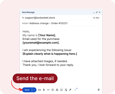 Screenshot showing send button